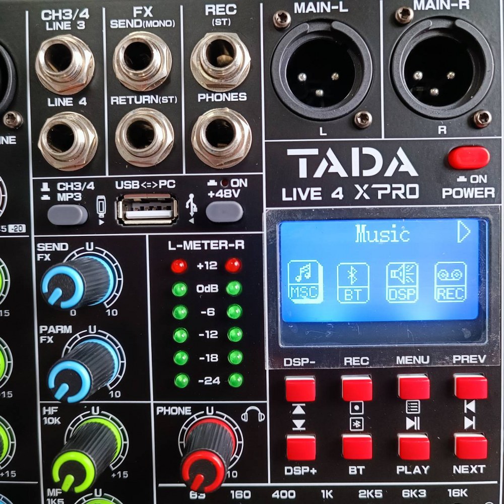 TADA LIVE-4 MIXER มิกเซอร์ ธาดา LIVE 4 LIVE4 Bluetooth มี USB เล่น Mp3 ได้ มีเอฟเฟกแท้ effect EQ 7 แบนด์ มี REC บันทึกเสียงได้ เอไอ-ไพศาล