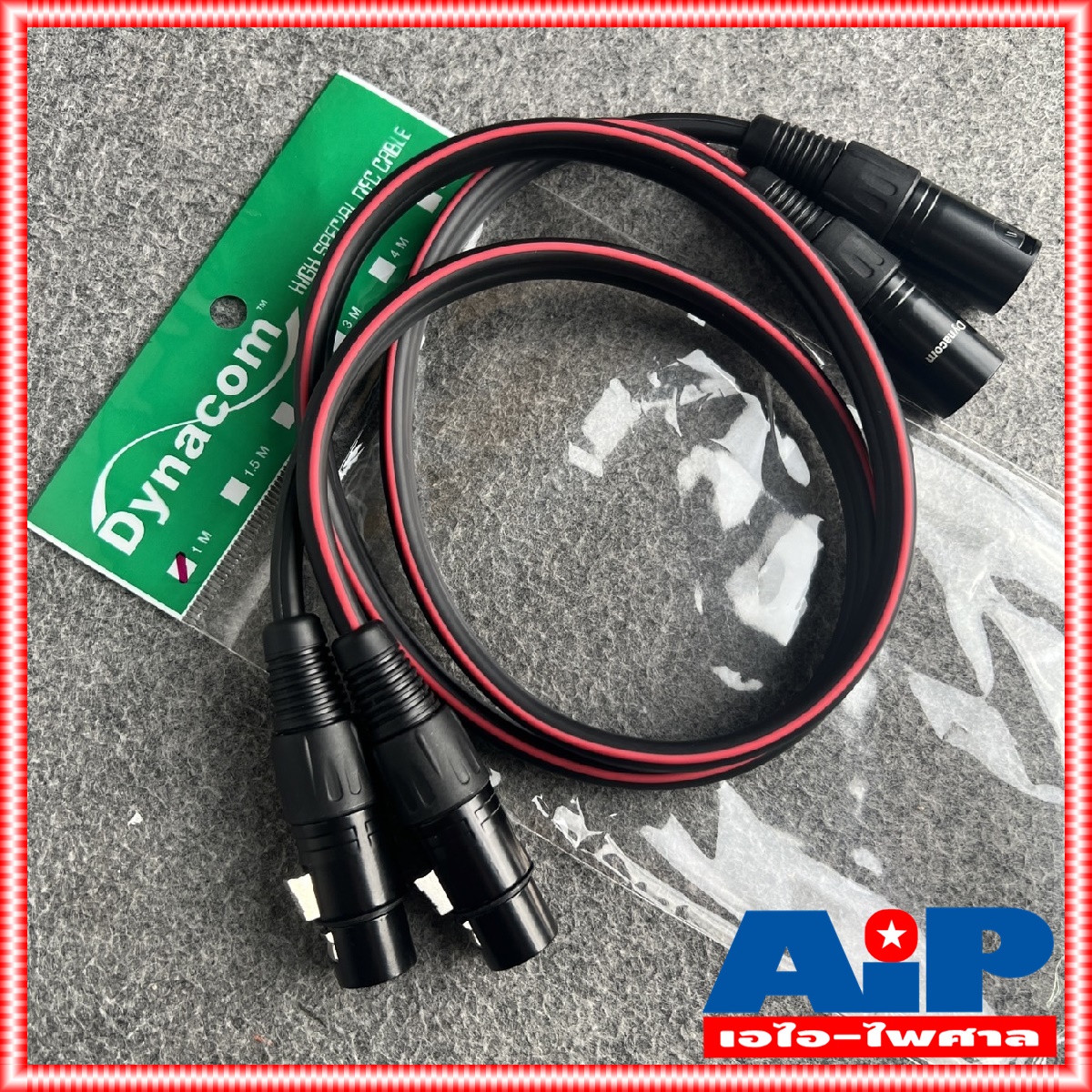 1เมตร DYNACOM สายP.CANNON-J.CANNONข้างละ2หัว 1M J2049-6 สายดำ สายสัญญาณเสียง XLR Male To XLR Female (ผู้เมีย) Mic Cable ยาว 1 เมตรXLR-XLR ผู้เมียคู่ XLRจะมีสีเงินและสีดำขึ้นกับล็อตการผลิต