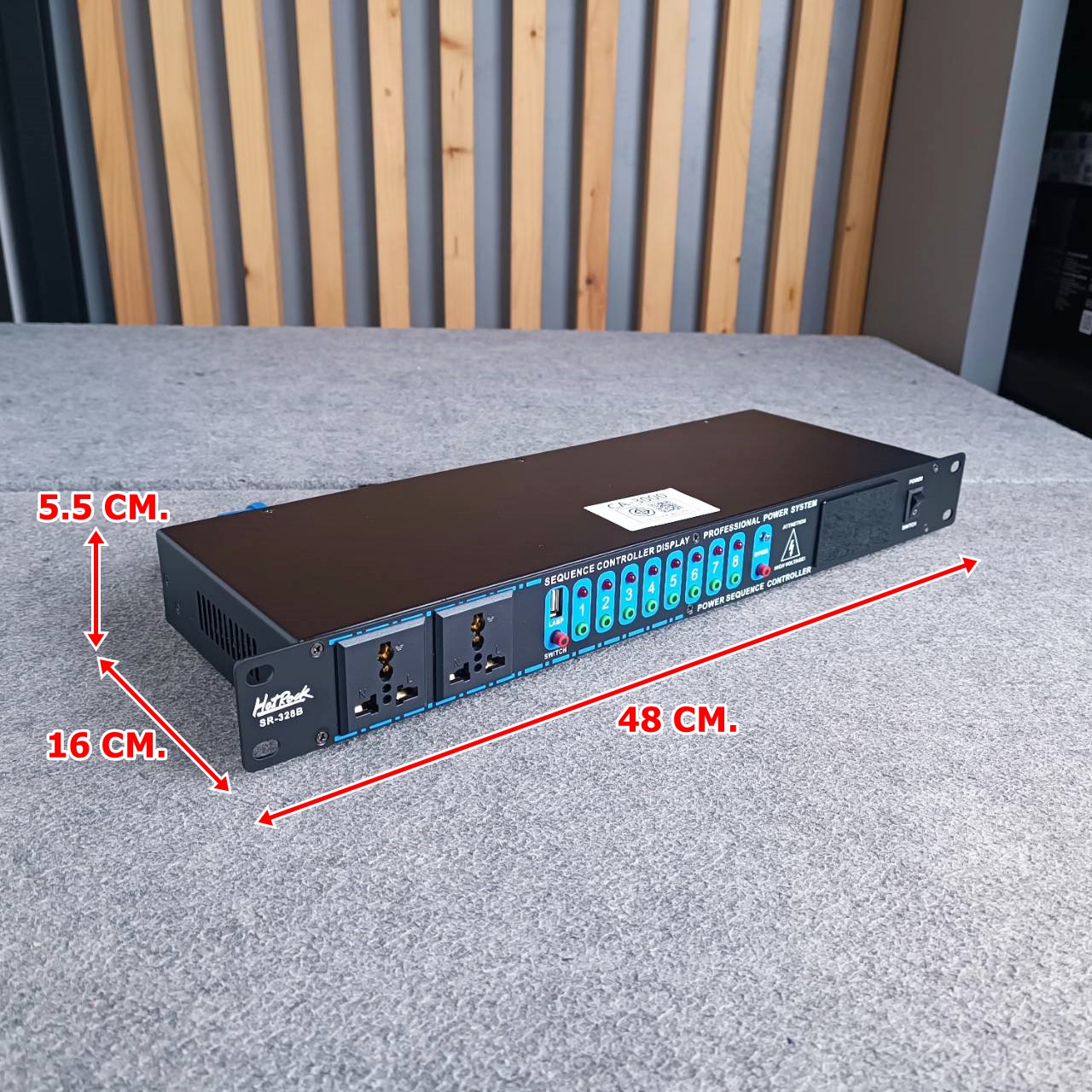 HOTROCK SR-328 B+ ปลั๊กซีเควนซ์ ปลั๊กไฟติดแร็ค ปลั๊กแร็ค รางปลั๊กไฟ ปลั๊กไฟ ปลั๊กไฟตู้แร็ค ซีเควนซ์เพาเวอร์ดิสทริบิวชั่น 8 แชนแนล SR 328 SR328B+ เอไอ-ไพศาล