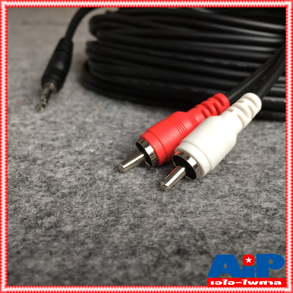 ยาว10เมตร สายสัญญาณสเตริโอ TRST 3.5 to RCA 2 หัว DYNACOM J015-7 สาย P.TR-ST - P. RCA x2 สาย TR-ST ออก RCA x2 10M