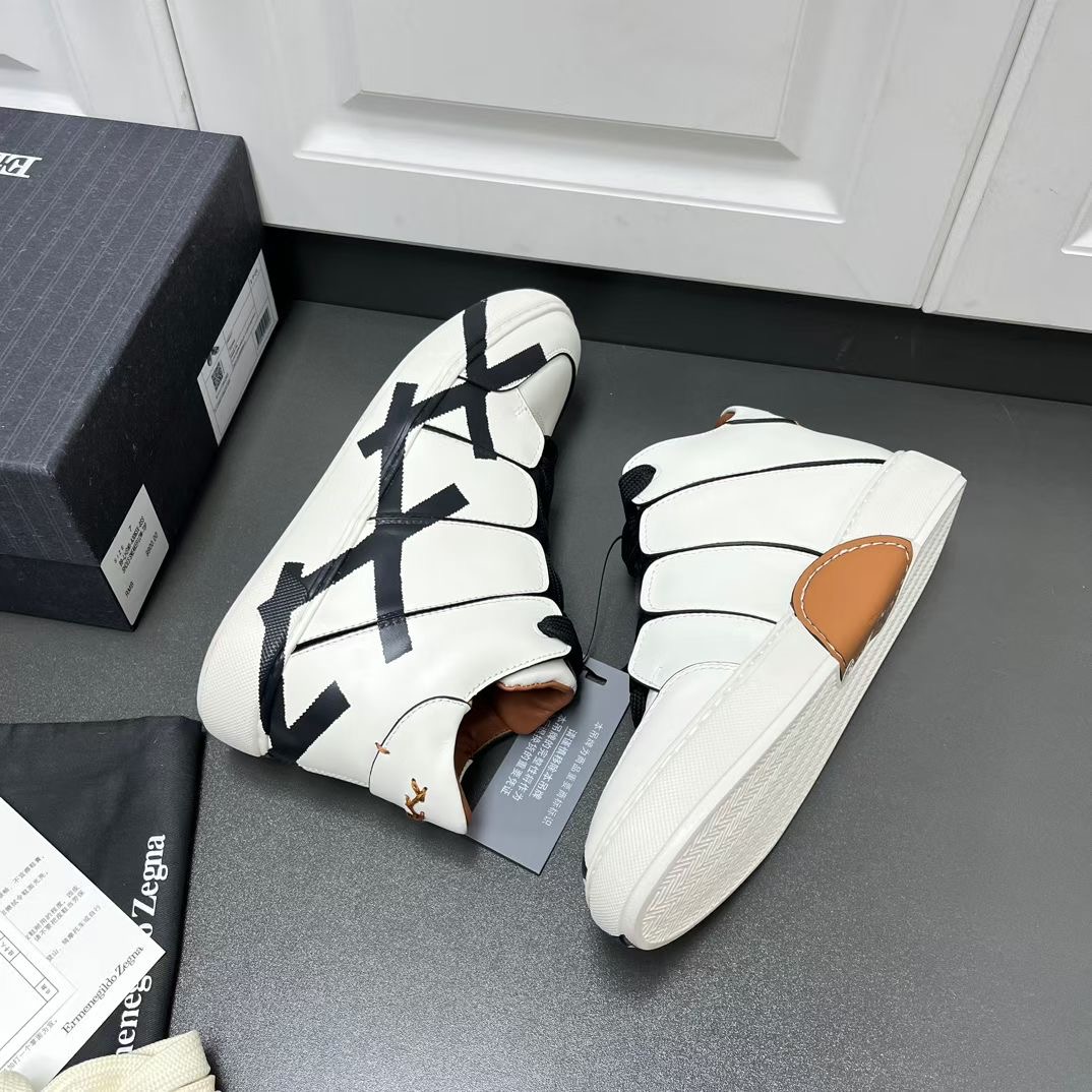 **do**รองเท้าผู้ชาย Zegna Leather Tiziano Sneakers บู้ทสั้น มี 2 สี สินค้าใหม่ ของแท้