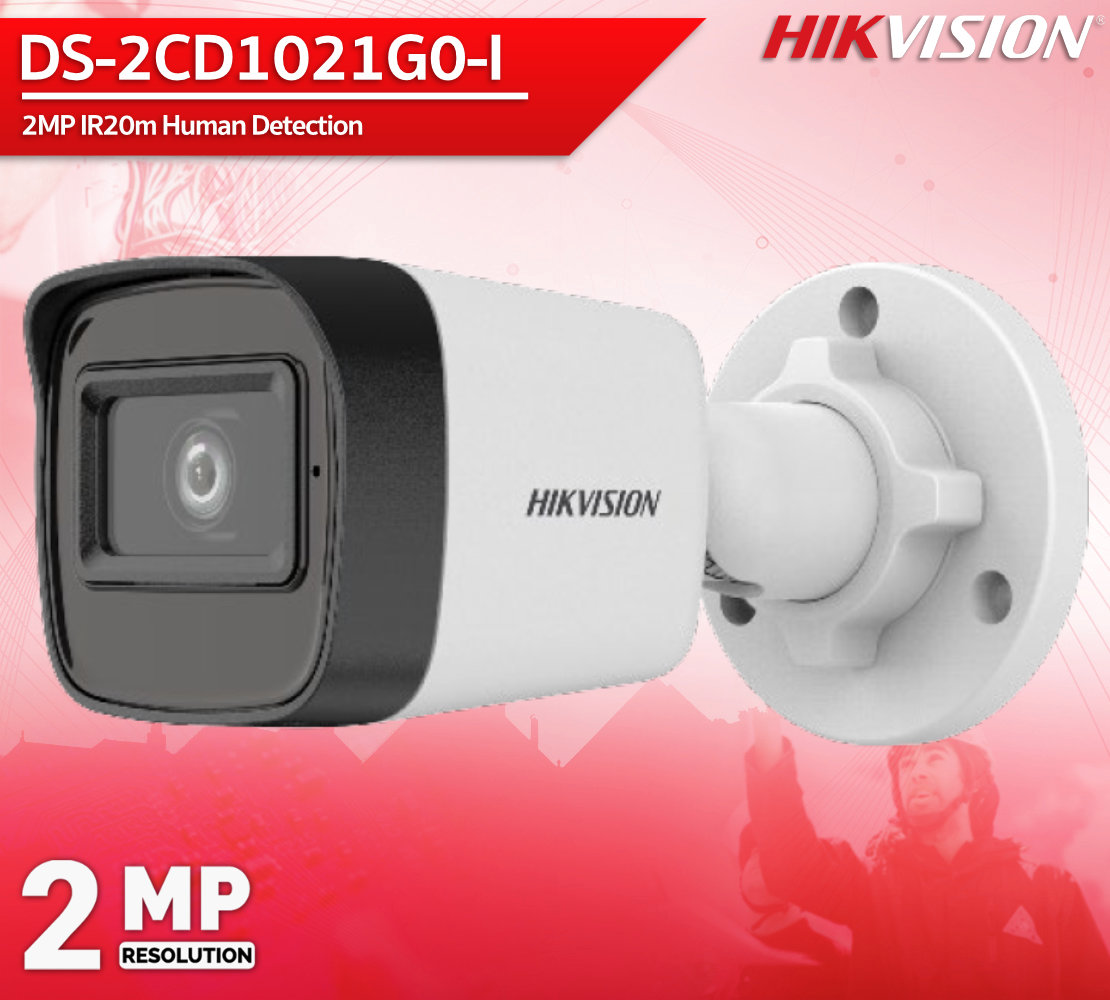 กล้องกระบอก Hikvision 2 ล้านพิกเซล DS-2CD1021G0-I 2MP 4mm.