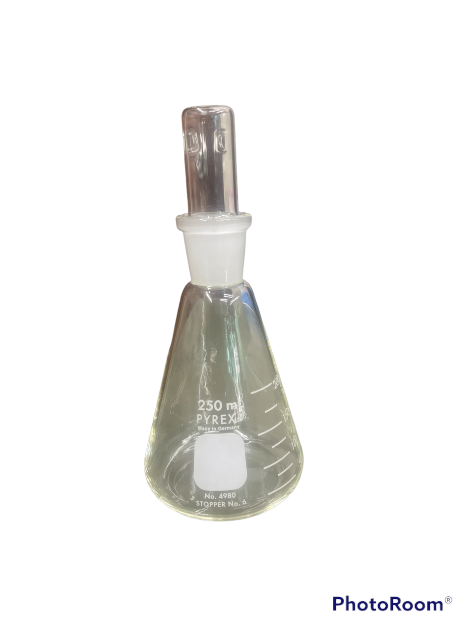 Flask, Erlenmeyer with Joint and Glass Stopper