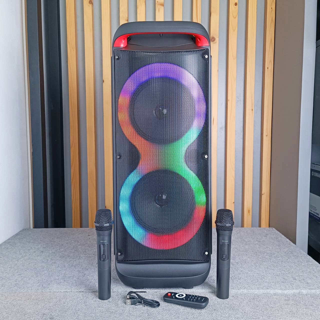 CEFLAR PX8 ลำโพง PARTY BOX ไมค์ลอย2ตัว ลำโพงเคลื่อนที่ ลำโพงปาร์ตี้ไร้สาย ลำโพง PX-8 PX 8 บลูทูธ เอไอ-ไพศาล