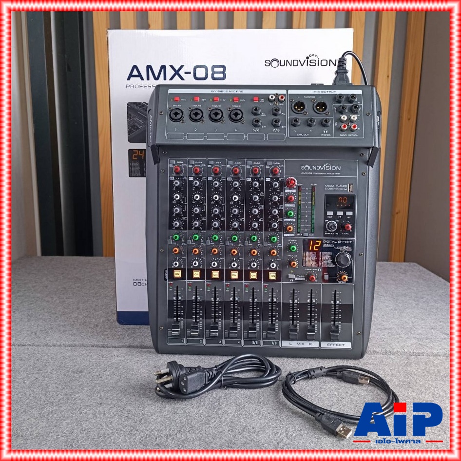 SOUNDVISION AMX-08 MIXER +++ เครื่องผสมสัญญาณ มิกเซอร์ อนาล็อก 8 CH ซาวด์ วิชั่น รุ่น AMX 08 AMX08 เอไอ-ไพศาล