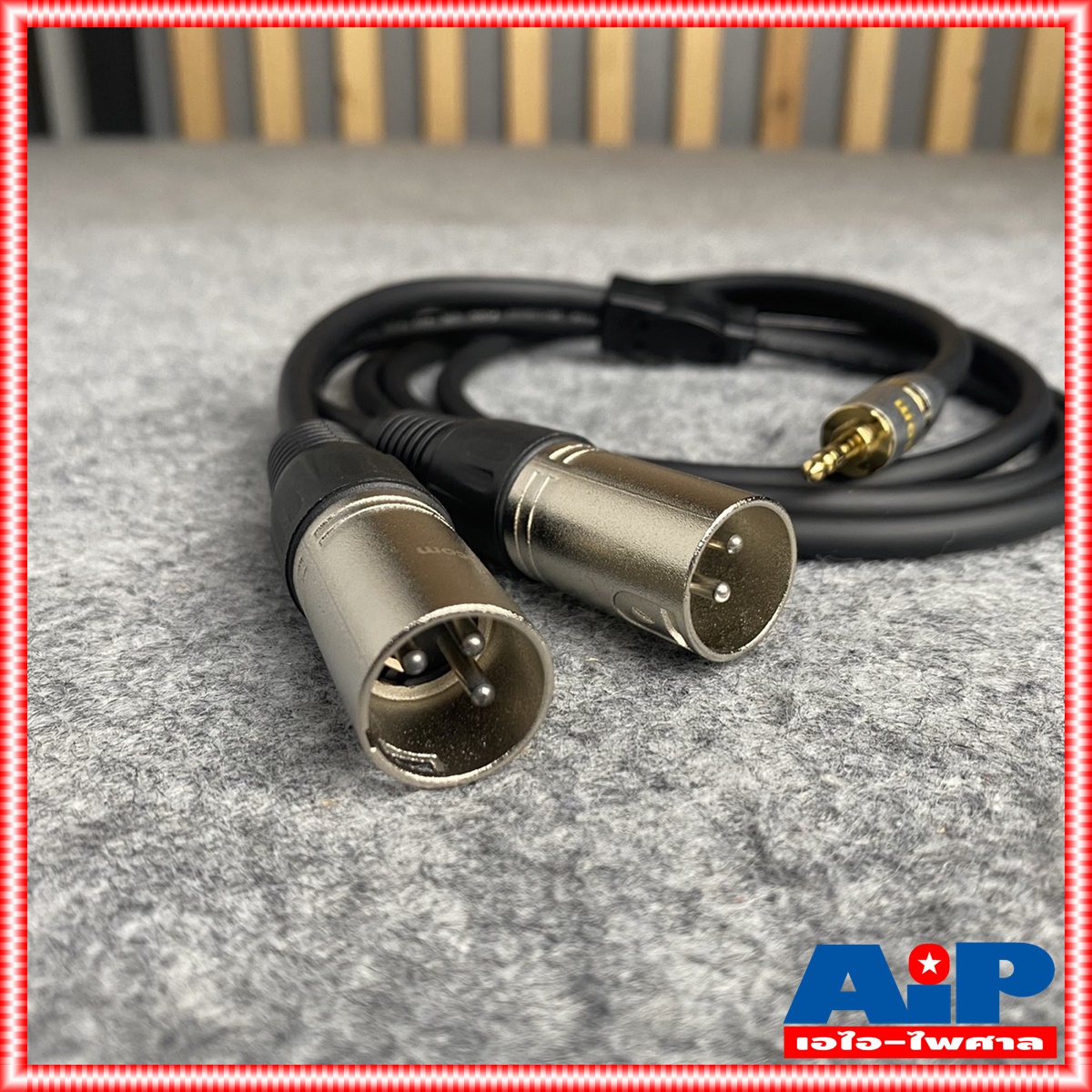 1.5เมตร DYNACOM J296/J304 สายTR-ST 3.5mmออกXLRผู้x2 สายสัญญาณเสียง สายสัญญาณสำเร็จรูป สายP.TR-ST 3.5mmออกCANNONผู้x2 เอไอ-ไพศาล