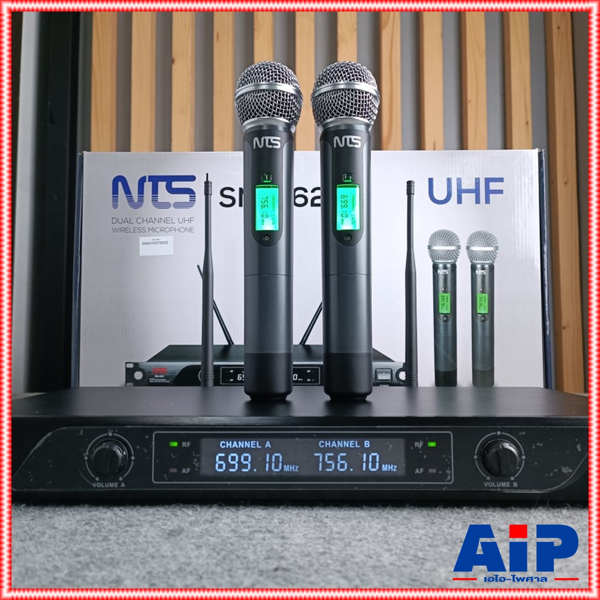 NTS SN-U62II UHF ไมค์ลอยไร้สาย ไมค์ลอยคู่ ไมค์ลอยUHF ไมค์ลอย เอ็นทีเอส SN-U62 MKII SNU62 ถือคู่ ไมค์โครโฟน ไร้สาย เอไอ-ไพศาล
