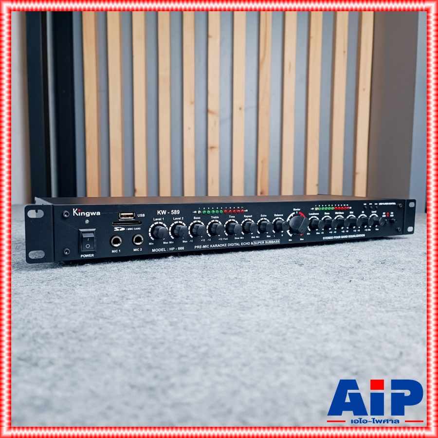 KINGWA KW-589 ปรีคาราโอเกะ USB bluetooth ปรีแอมป์ คาราโอเกะ บลูทูธ KING WA KW589 KW 589 ปรี ปรีแอมป์ เอไอ-ไพศาล