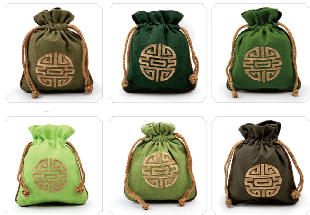 ถุงผ้ากระสอบขนาดกลาง ถุงผ้าหูรูด ขนาด 11 cm ถุงผ้าใส่ของชำร่วย อักษร มงคล ของจีน อายุยืน 198387