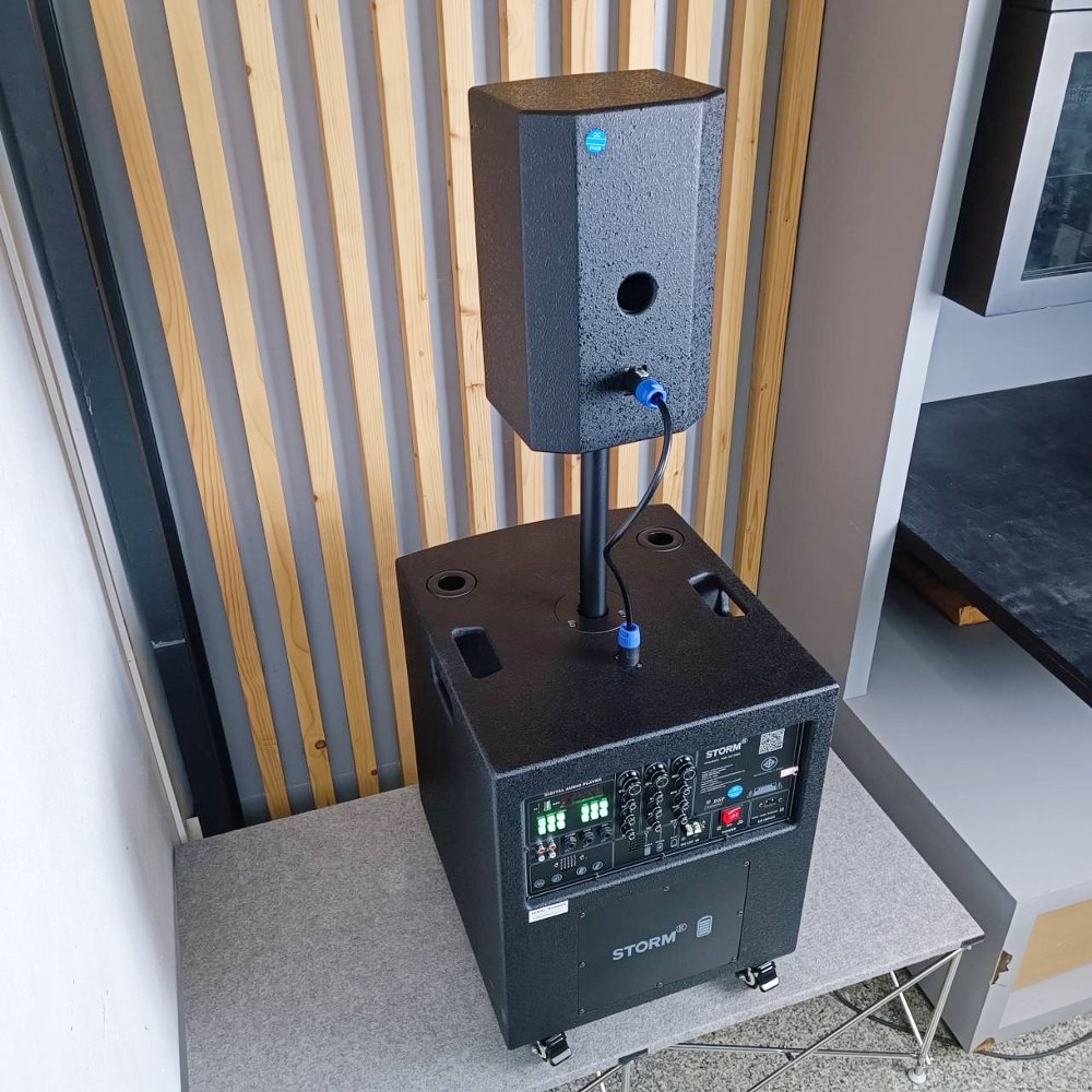 STORM PAB-3615MS สีดำ ชุดลำโพง ซับ15นิ้ว กลาง6นิ้ว พร้อมไมค์ลอย ชาร์จแบตได้ บลูทูธ PAB 3615MS ลำโพงแอคทีฟ PAB3615MS เอไอ-ไพศาล