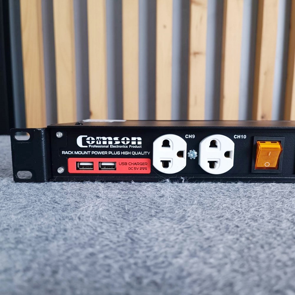 ปลั๊กขาว COMSON AEC-10 รุ่นใหม่ ปลั๊กRACK 12ช่อง มิเตอร์ วัด4แบบ AEC10 AEC 10 ปลั๊กพ่วงติดแร็ค ปลั๊กรางจ่ายกระแสไฟ คอมสัน หน้าจอแสดงผลและเบรกเกอร์ เอไอ-ไพศาล