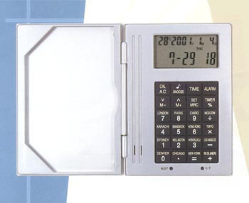 เครื่องคิดเลข มีนาฬิกา ปฏิทิน นาฬิกาปลุกได้ และที่ใส่นามบัตร