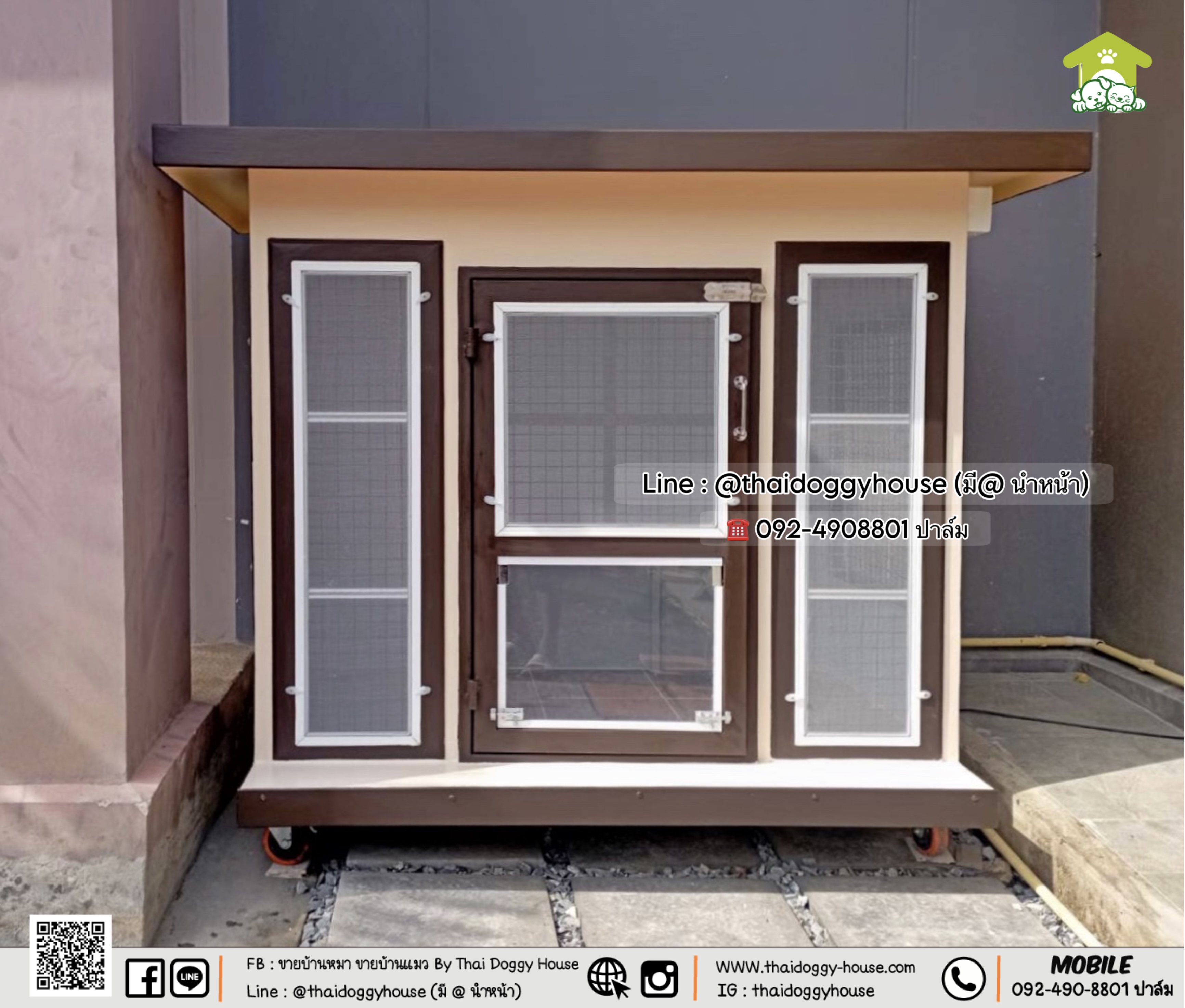 🏡 บ้านหมา บ้านแมว 𝐓𝐇𝐀𝐈 𝐃𝐎𝐆𝐆𝐘 𝐇𝐎𝐔𝐒𝐄 ✨ แบบบ้าน 𝐁𝐎𝐗 𝐒𝐓𝐘𝐋𝐄 มีบานสวิง