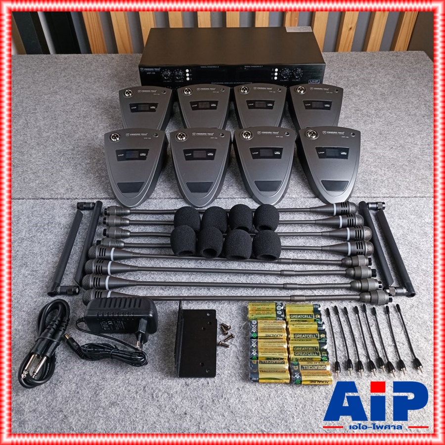 PROEUROTECH UHF129 ไมค์ลอยตั้งโต๊ะ 8ตัว ก้านสั้น45CM ไมค์ประชุม ชุดประชุมไร้สาย ไมค์ประชุมไร้สาย UHF 129 UHF-129 PRO EUROTECH เอไอ-ไพศาล