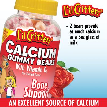 "Lil Critter" Calcium + Vitamin D gummy จัมโบ้ 200 เม็ด ช่วยให้สูงขึ้น บำรุงกระดูกและฟัน