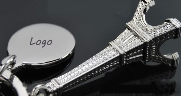 พวงกุญแจ หอไอเฟล ปารีส สีเงิน สามารถเลเซอร์ logo คู่บ่าวสาว บริษัท ของที่ระลึก งานแต่งงาน งานเลี้ยง งานรับปริญญา เก๋ ๆ 462309