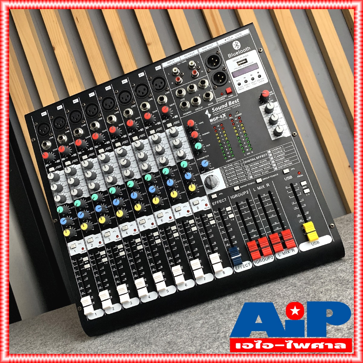 SoundBest MGP8X Mixer 8CH. มิกเซอร์ 8ช่อง MGP-8X USB-Bluetooth MP3 เครื่องขยายเสียง sound best MGP 8 X +++