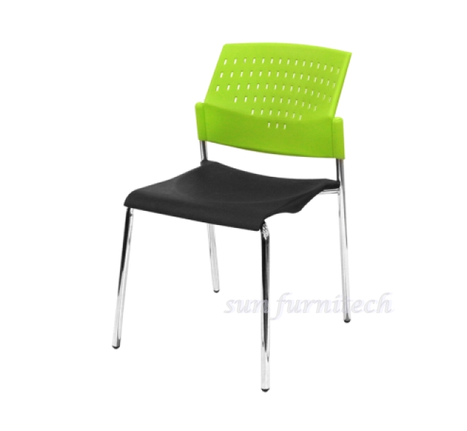 เก้าอี้จัดเลี้ยง, เก้าอี้โรงอาหาร, เก้าอี้พลาสติก, เก้าอี้รับแขก, เก้าอี้พลาสติก ที่นั่งวางเบาะ พนักพิงพลาสติกมีรู รุ่น VC-612