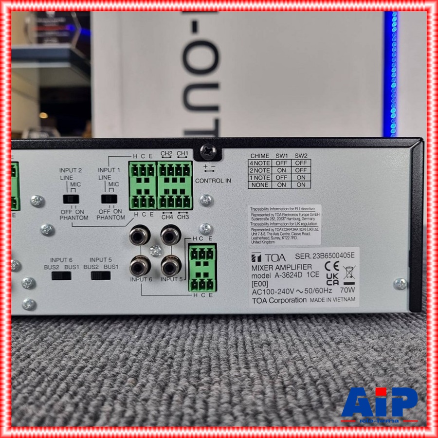 TOA A-3624D แอมป์240W มิกเซอร์แอมป์ 240 วัตต์ A3624D เครื่องขยายเสียง เครื่องปรับแต่งเสียง A 3624D เอไอ-ไพศาล