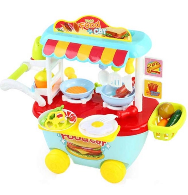 889-203 ของเล่นเด็กชุดครัวรถเข็น มีเสียงไฟ