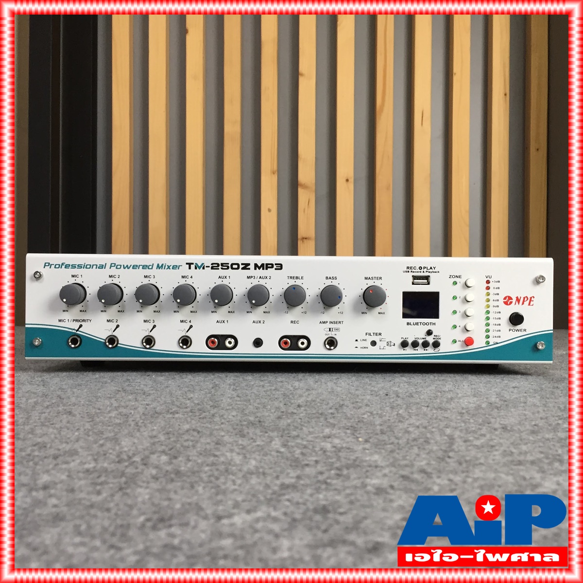 NPE TM-250ZMP3 POWER MIXER+LINE+USB มีโซน เพาเวอร์มิกเซอร์ มีLINE กำลังวัตต์ 250วัตต์ มี 4 โซน แยกปรับเสียงได้ 4 ที่ TM250ZMP3 TM 250ZMP3 เอไอ-ไพศาล +++