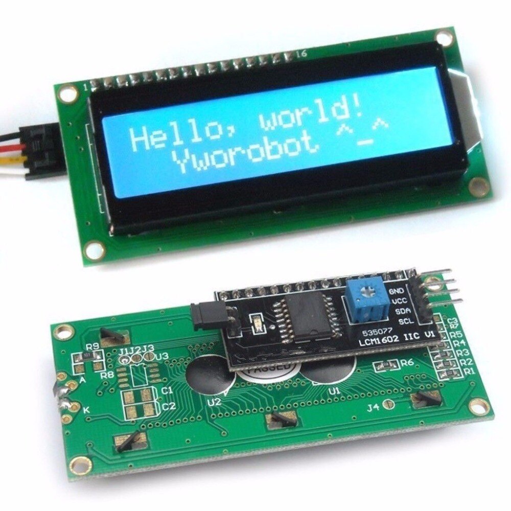 จอ blue LCD 1602 (16x2) แบบ I2C ( สีฟ้า ) ใช้สายข้อมูลเพียง 2 เส้น LCD1602A