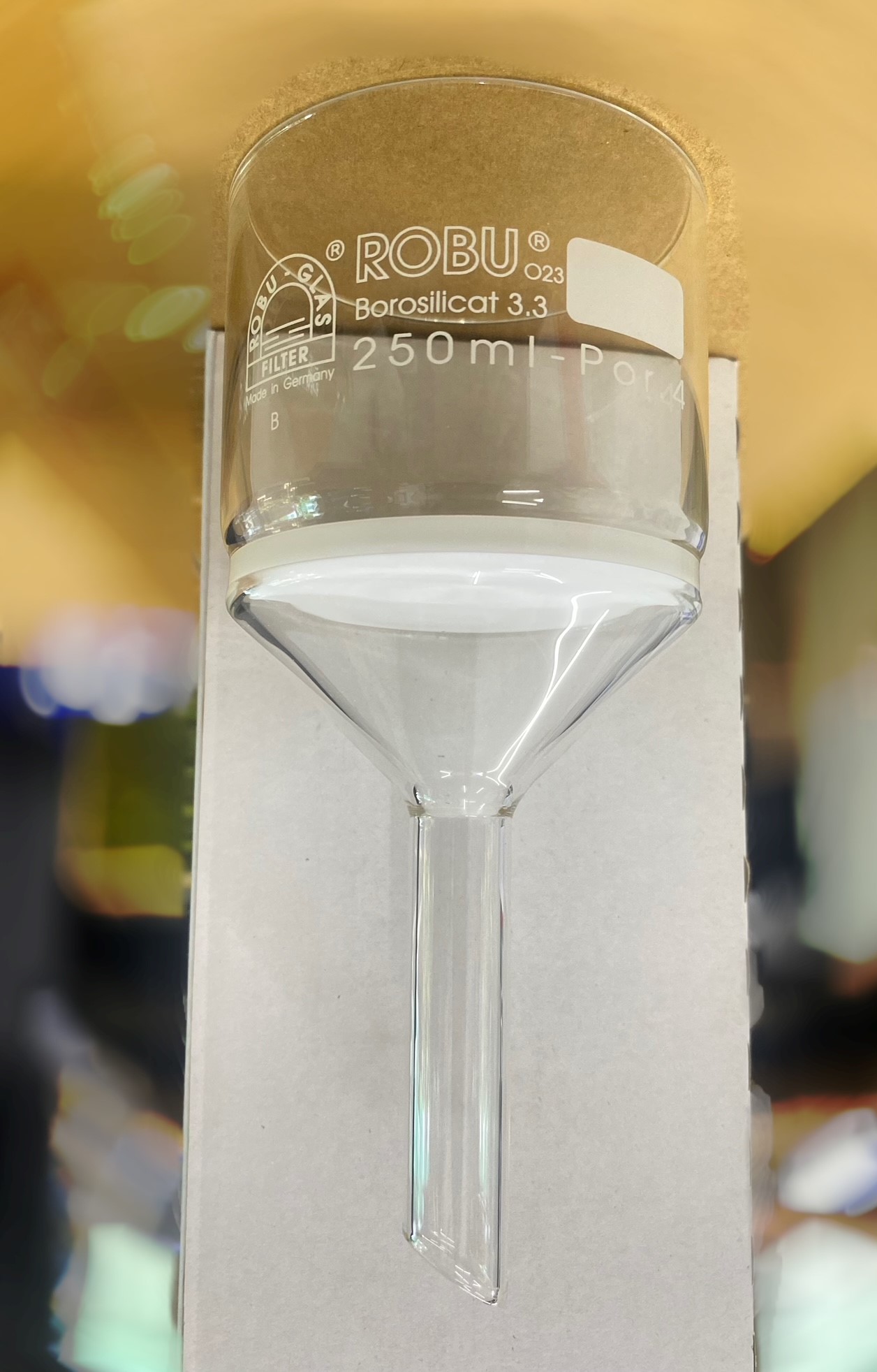Funnel, Filter 250 ml Por size no.4, Robu