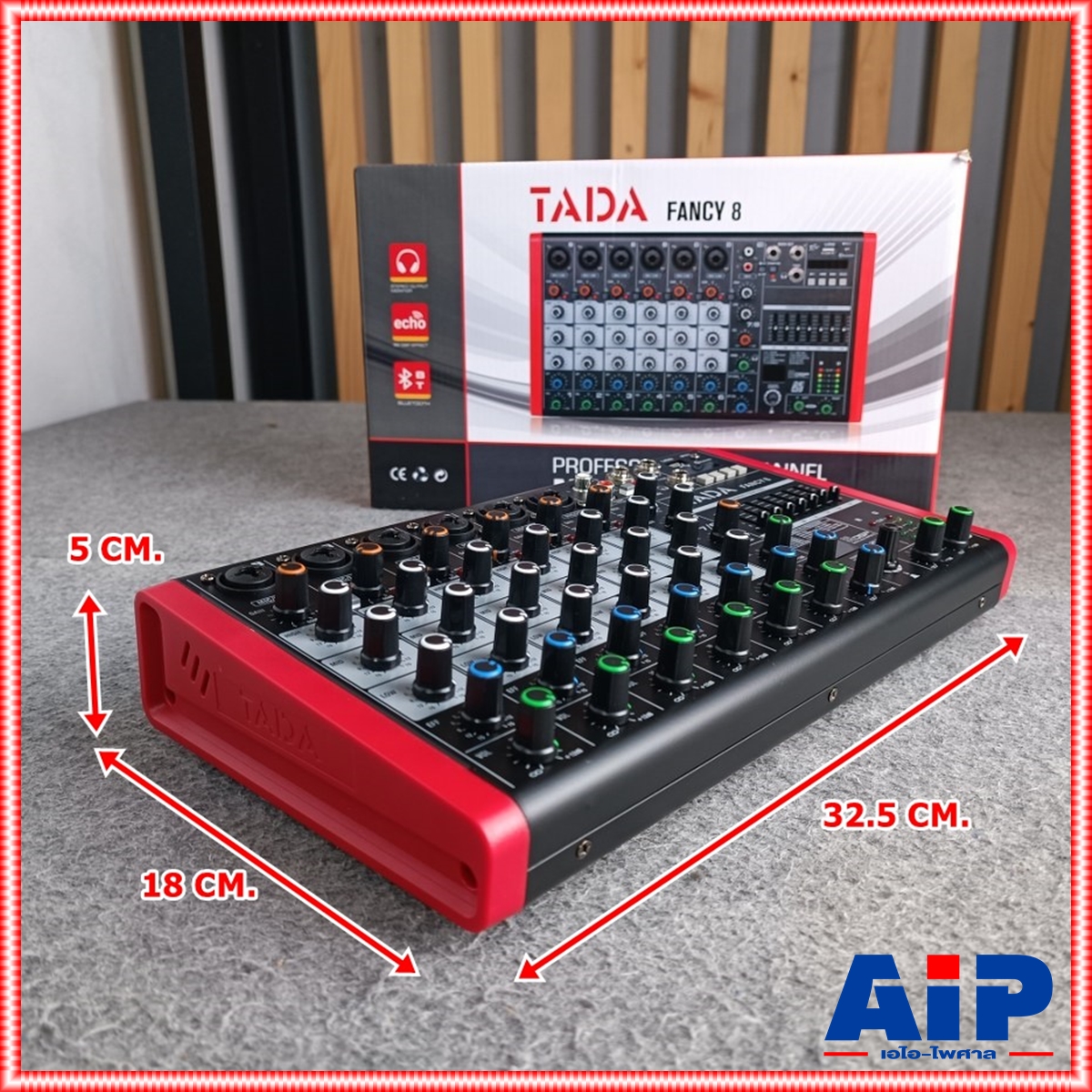 TADA FANCY-8 MIXER สีแดง มิกเซอร์ TADA FANCY 8 มิกเซอร์อนาล็อกขนาดเล็ก USB บลูทูธ พร้อมช่อง Line จำนวน 6 ช่อง เอไอ-ไพศาล