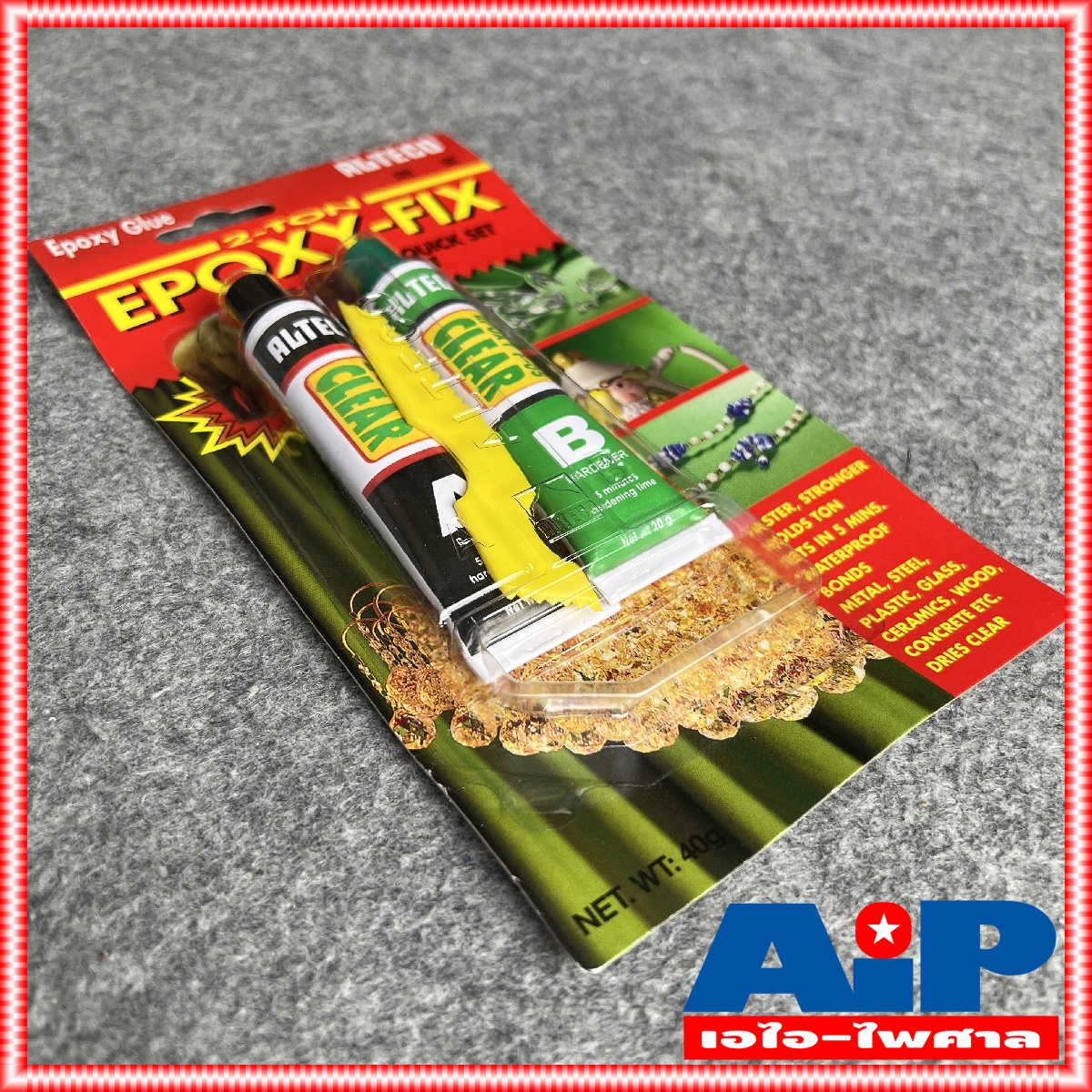 1แพ็ค ALTECO 40กรัม กาวหลอดคู่ 2ตัน สีใส ตราช้าง สูตรแห้งเร็ว ใน 5นาที กาว EPOXY FIX กาว กาวใส กาวติดลำโพง กาวติดว้อย ลำโพง กาวเอบี กาวอีพ๊อกซี อีพ๊อกซี่ สีใส กาวเอบี