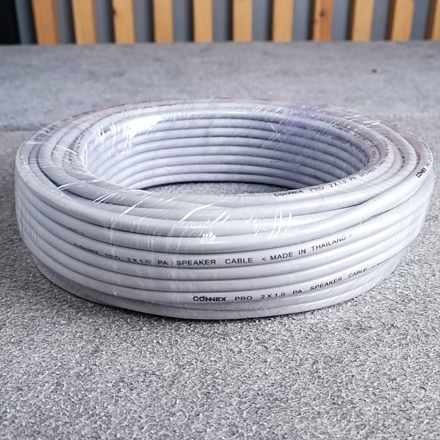 ขด30เมตร CONNEXสายลำโพง PRO2x1.0 สีเทา ทองแดงแท้ขนาด1mm สายลำโพงกลางแจ้ง สายลำโพง2คอร์ เอไอ-ไพศาล