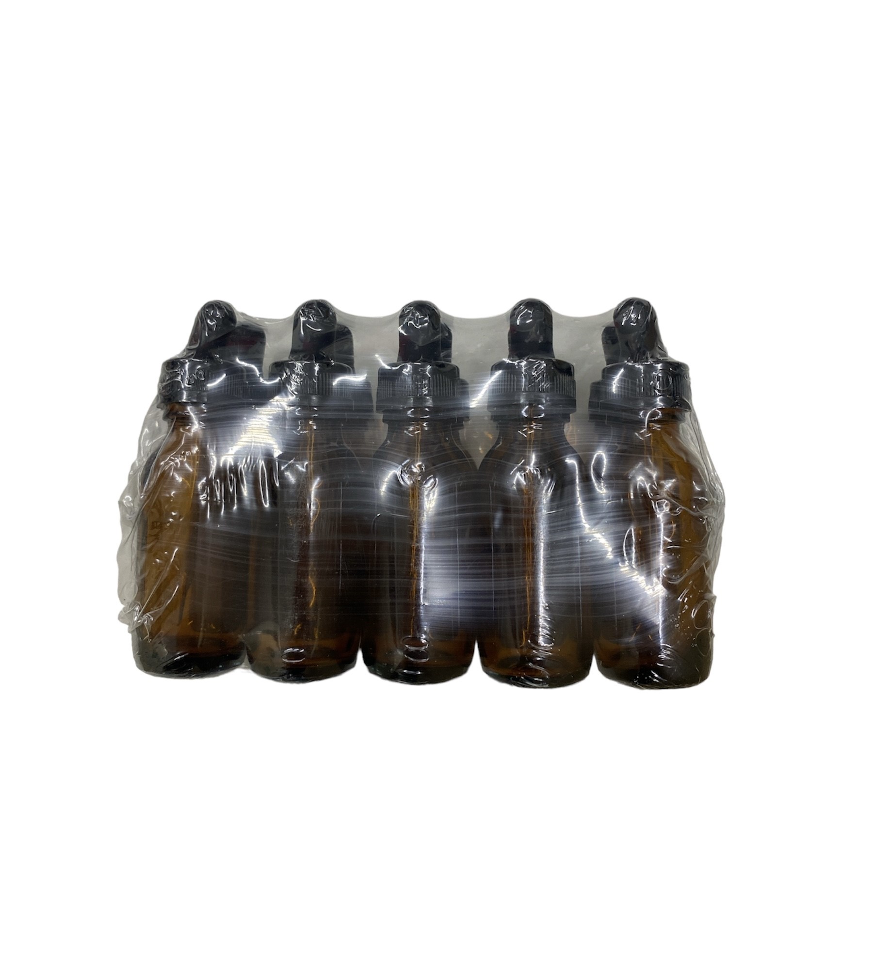 ขวดแก้วสีชาพร้อมหลอดแก้วและจุกหยอด ขนาด 60 มล