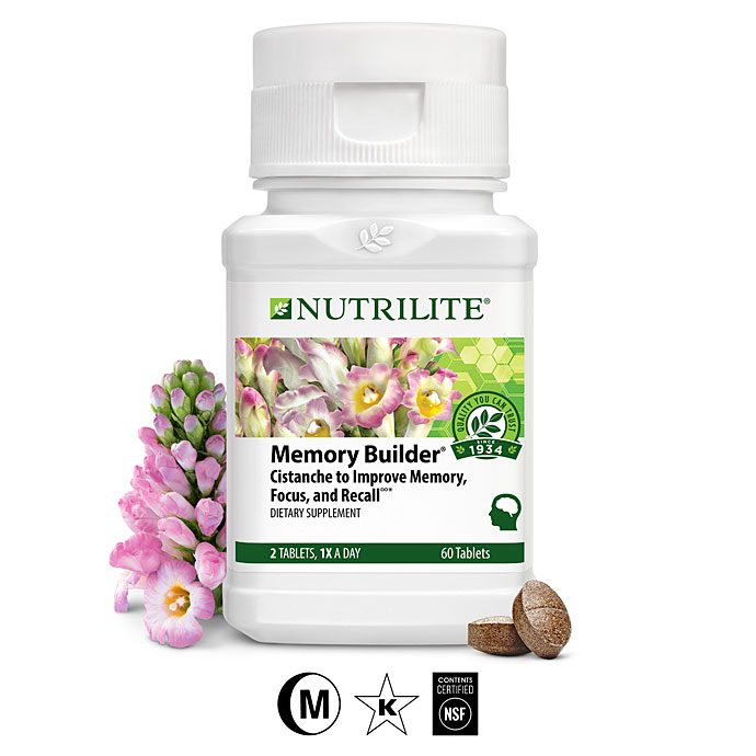 Nutrilite Memory Builder บรรจุ 60 tablets ขนาด 1 เดือน สกัดจากใบแปะก๊วย และ พืชทะเลทราย