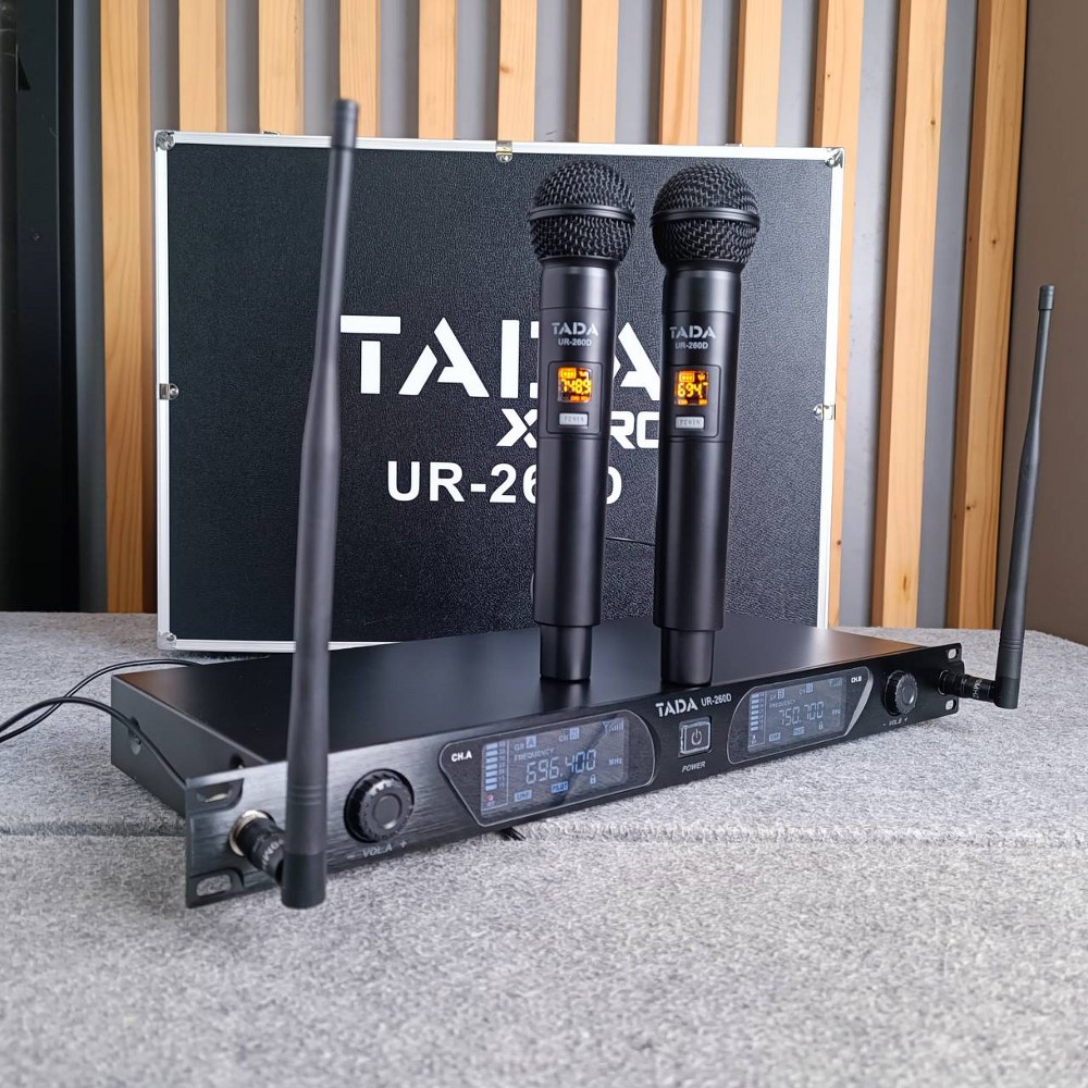 TADA UR-260D ไมค์ลอยคู่ ไมค์ลอยมือถือคู่UHF มีกระเป๋า ไมค์ลอย ไมค์คาราโอเกะ WIRELESS MICROPHONE ธาดา TA DA UR 260D TA-DA UR260D เอไอ-ไพศาล