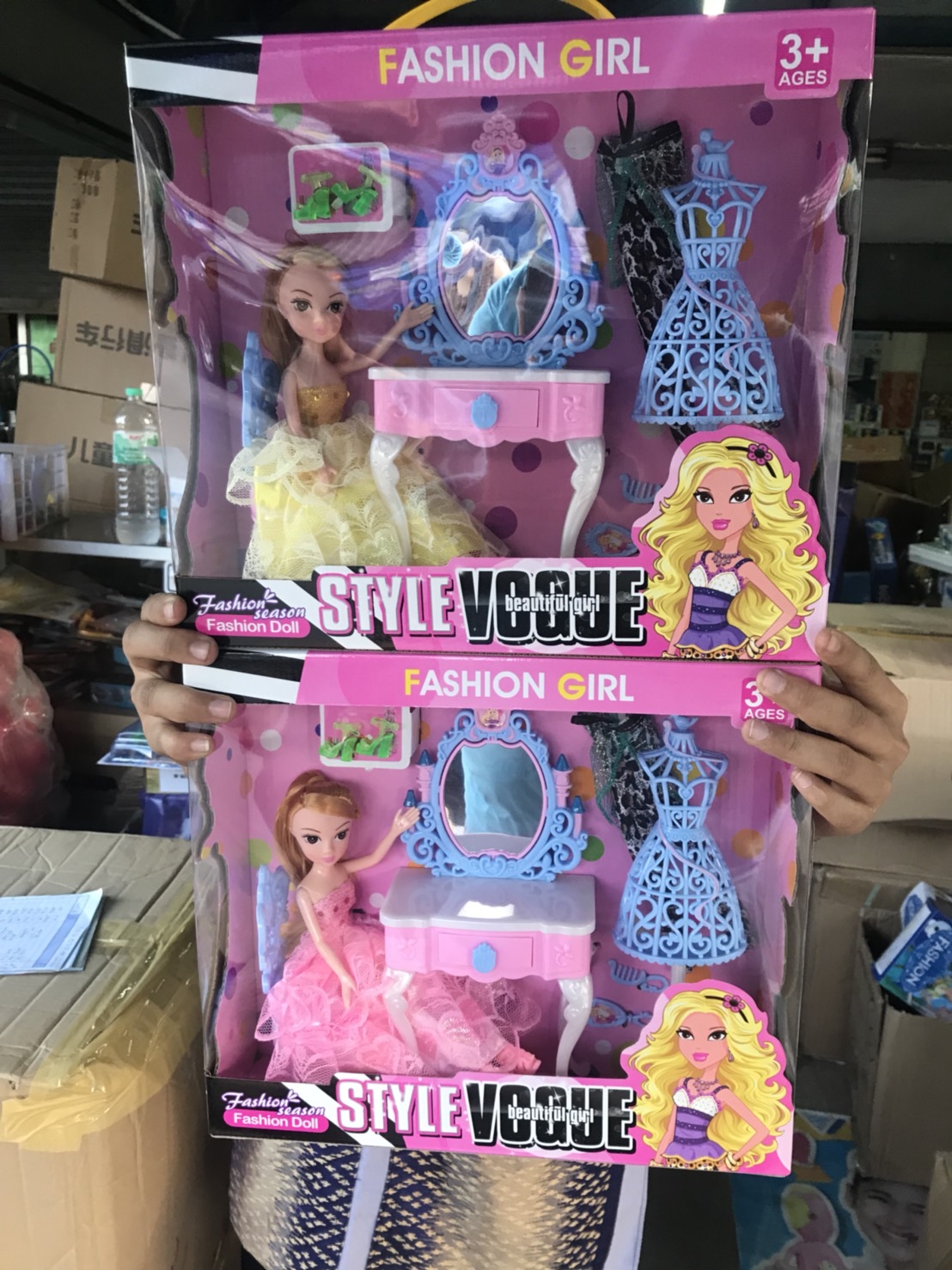 3002AB ของเล่นเด็กตุ๊กตาพร้อมโต๊ะเครื่องแป้ง ปลีกกล่องละ