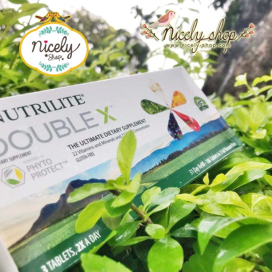 Nutrilite Double X 31-day refill ขนาด 31 วัน 186 เม็ดส่วนผสมของสารสกัดไฟโตนิวเทรียนท์หรือสารอาหารจากพืชที่ได้จากผัก ผลไม้ และสมุนไพรต่างๆ