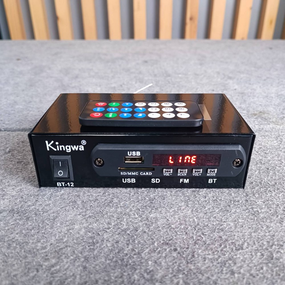 KINGWA BT-12 เครื่องอ่านUSB บูลทูธ พร้อมรีโมทใช้ได้ทั้งไฟบ้าน และไฟรถ12V AC/DC เครื่องเล่น KING WA BT 12 BT12 เอไอ-ไพศาล