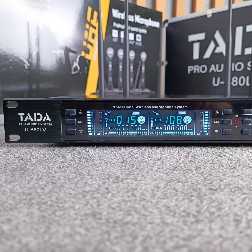 TADA U-880LV ไมค์ลอย 4ด้าม ไมค์ลอยมือถือคู่UHF มีกระเป๋า ไมค์ลอย ไมค์คาราโอเกะ WIRELESS MICROPHONE ธาดา TA DA U 880LV TA-DA U880LV เอไอ-ไพศาล