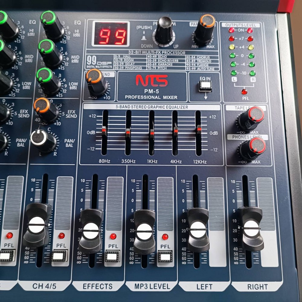 NTS PM-5 POWER MIXER Bluetooth และ USB Recording เพาเวอร์มิกเซอร์ 5 แชนแนล PM 5 PM5 เอไอ-ไพศาล