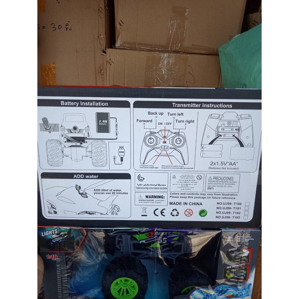 UJ99-T180-3 ของเล่นเด็กรถบังคับ 360 องศาพ่นควันไอน้ำ คันละ