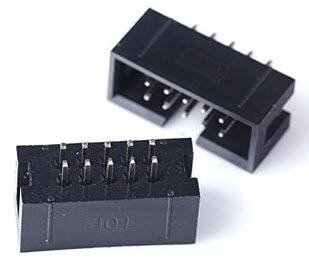 2x5 10 Pins Box Header IDC Male Sockets Straight (Pitch 2.54mm)