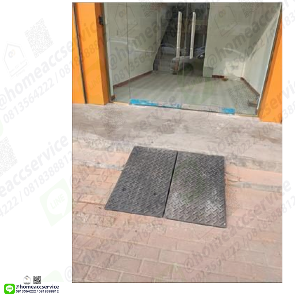 ทางลาดยางปีนฟุตบาท รวมสูง 26ซม. 16+ส่วนเสริม11(-1ซม.) ลาด 135ซม. กว้าง 50ซม. หนัก 44kg - Rubber Ramp with Extention 26x135x50 cm (16+10) 44kg