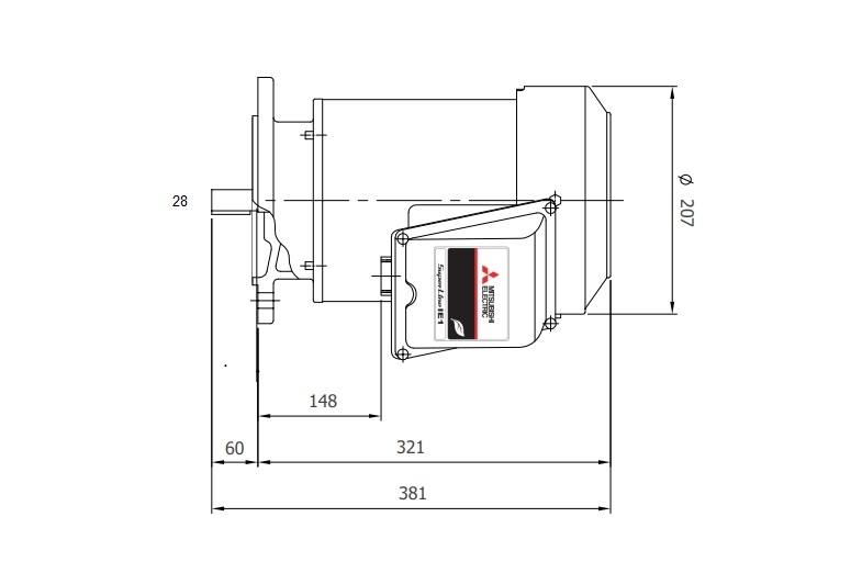 Worm gear motor-Mitsubishi 2.2kw