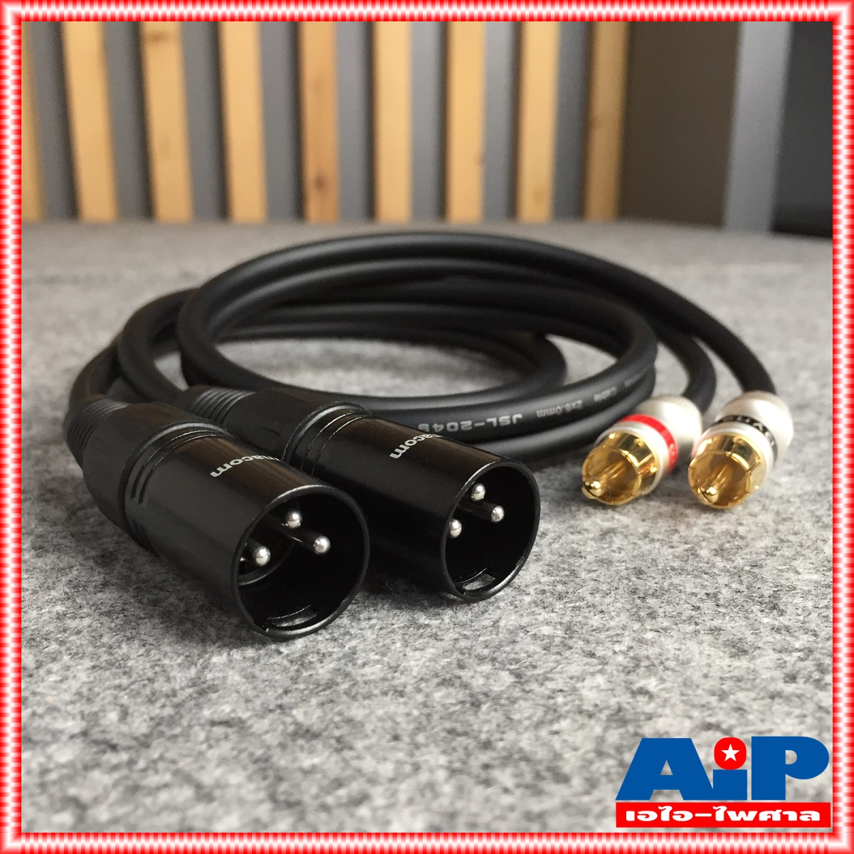1เมตร DYNACOM สายP.CANNON-P.RCAข้างละ2หัว 1M J2049-6 สายดำ สายสัญญาณเสียง XLR ผู้-RCA คู่ยาว 1เมตร XLR ผู้ + RCA ยาว1เมตร XLRจะมีสีเงินและสีดำขึ้นกับล็อตการผลิต