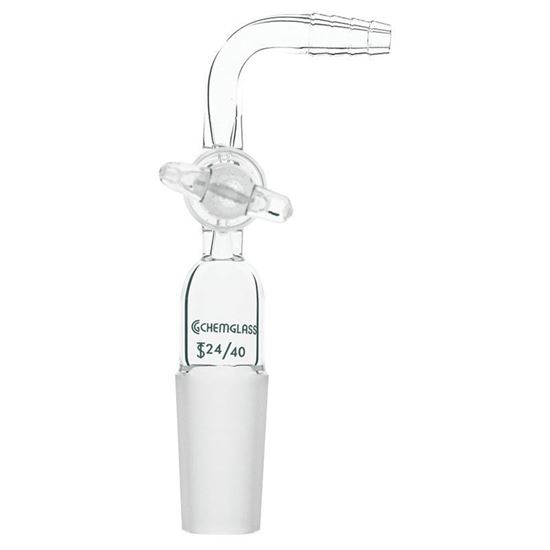 ADAPTERS, FLOW CONTROL, GLASS STOPCOCK, 90°