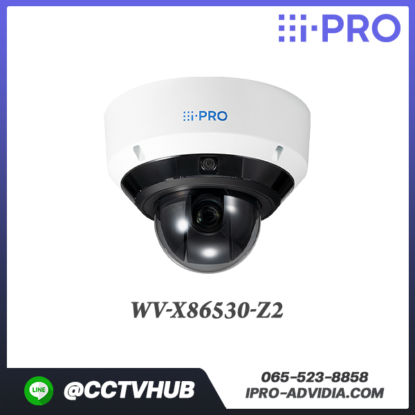 กล้อง Multi-Direction I-Pro รุ่น WV-X86530-Z2 3 x 5MP Outdoor Multi-Sensor + 2MP(1080p) 21x PTZ Network Camera with AI Engine