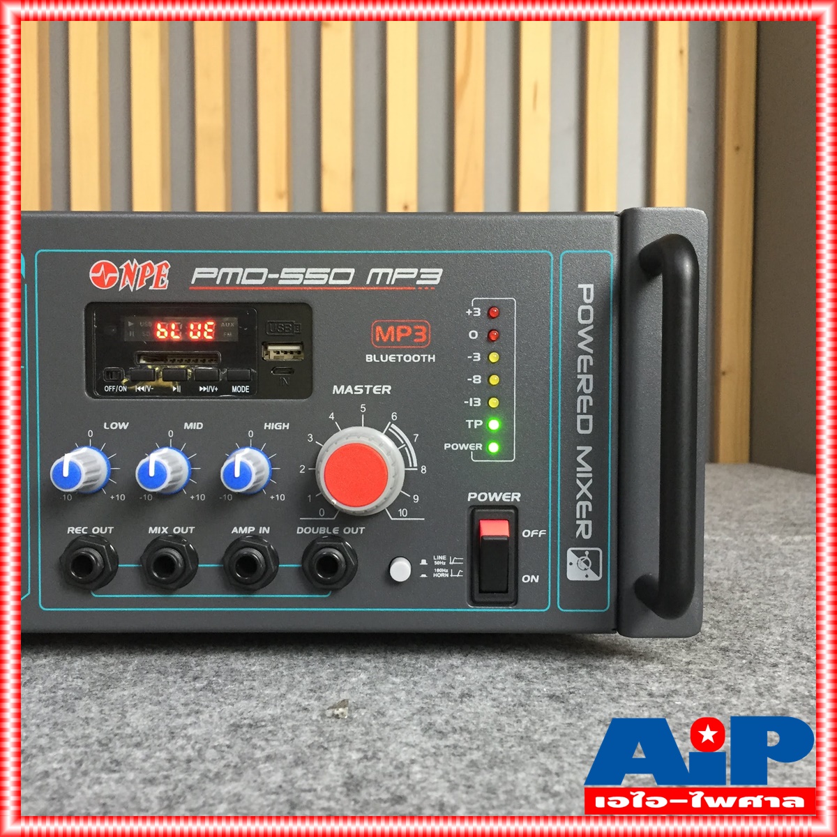 NPE PMD550MP3 AC/DC POWERMIXER ลาย PMD 550 MP3 POWERMIX PMD-550 MP3 แอมป์เสียงตามสาย ใช้ได้ทั้งไฟบ้าน 220V ไฟรถ DC24V มีบลูทูธ เอไอ-ไพศาล +++
