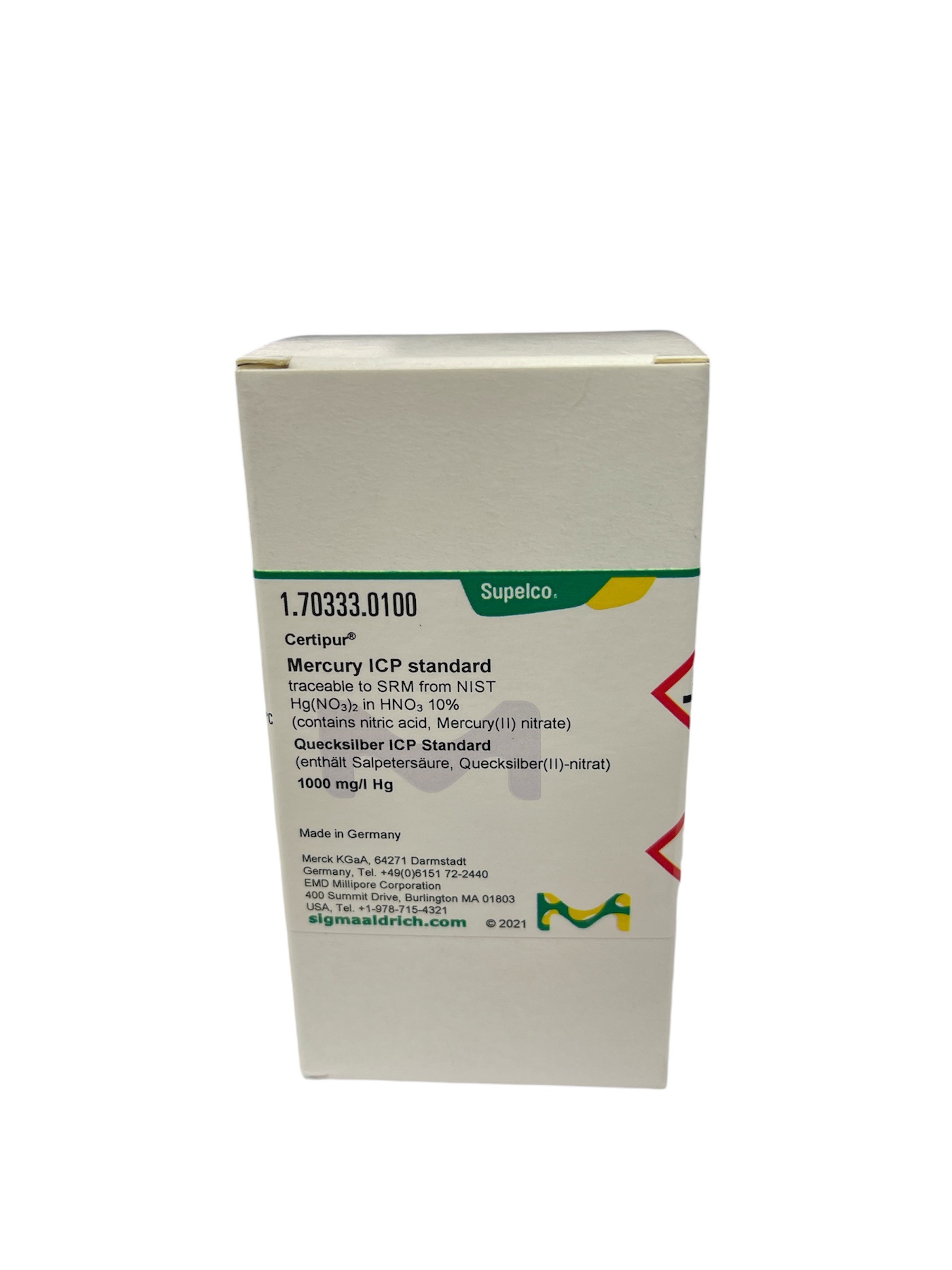 Mercury ICP standard traceable to SRM from NIST 100 ml -Merck170333