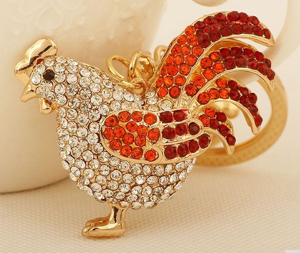 พวงกุญแจ รถยนต์ บ้าน พวงกุญแจ ติดคริสตัล สุดหรู รูป ไก่ ของขวัญวันเกิด คนเกิด ปีระกา ปีไก่ พวงกุญแจคริสตัล สวยหรู มีสไตล์ 996197