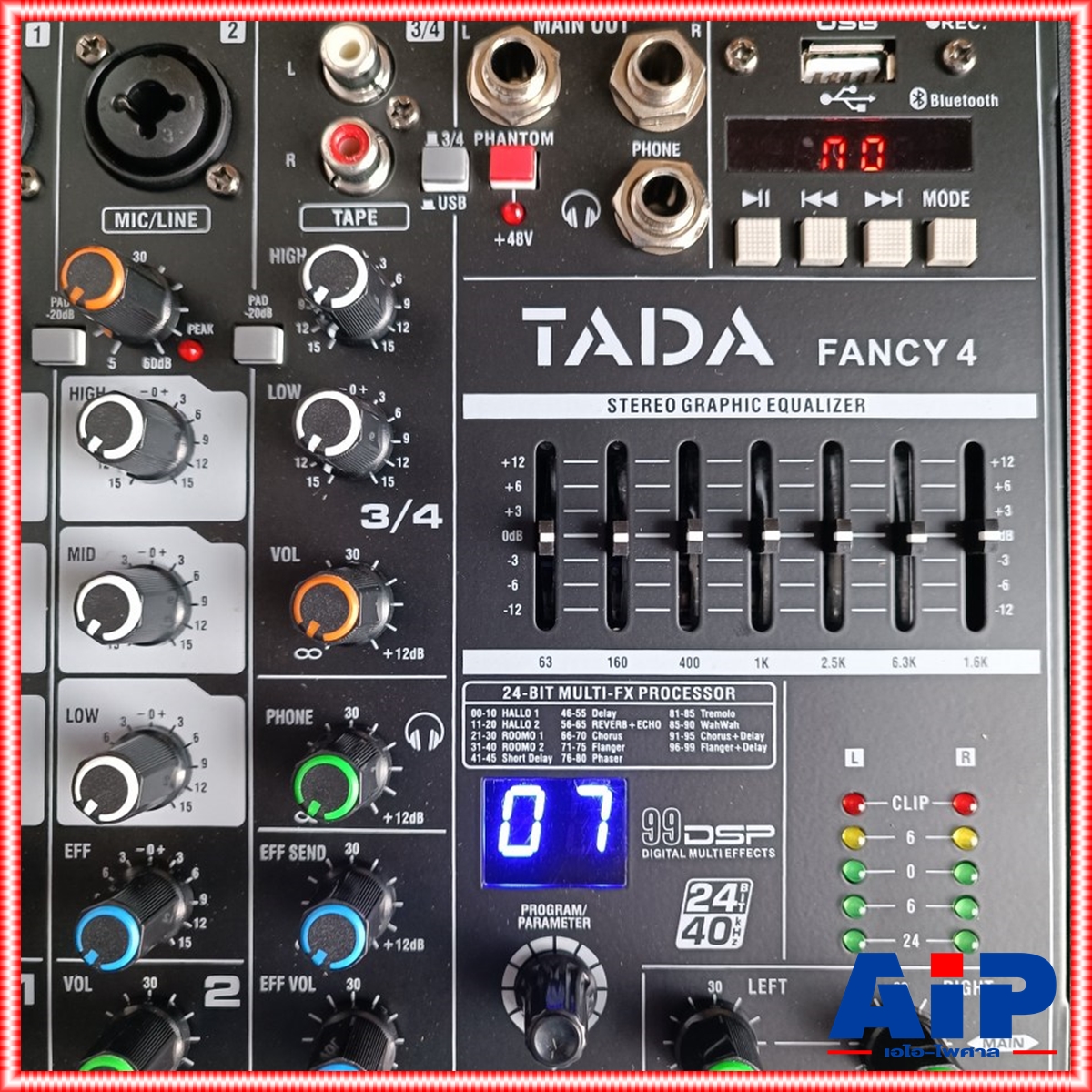 TADA FANCY-4 MIXER สีดำ มิกเซอร์อนาล็อก 4 ช่องสัญญาณ Bluetooth บลูทูธ เอฟเฟคแท้ ธาดา แฟนซี4 FANCY 4 FANCY4 เอไอ-ไพศาล