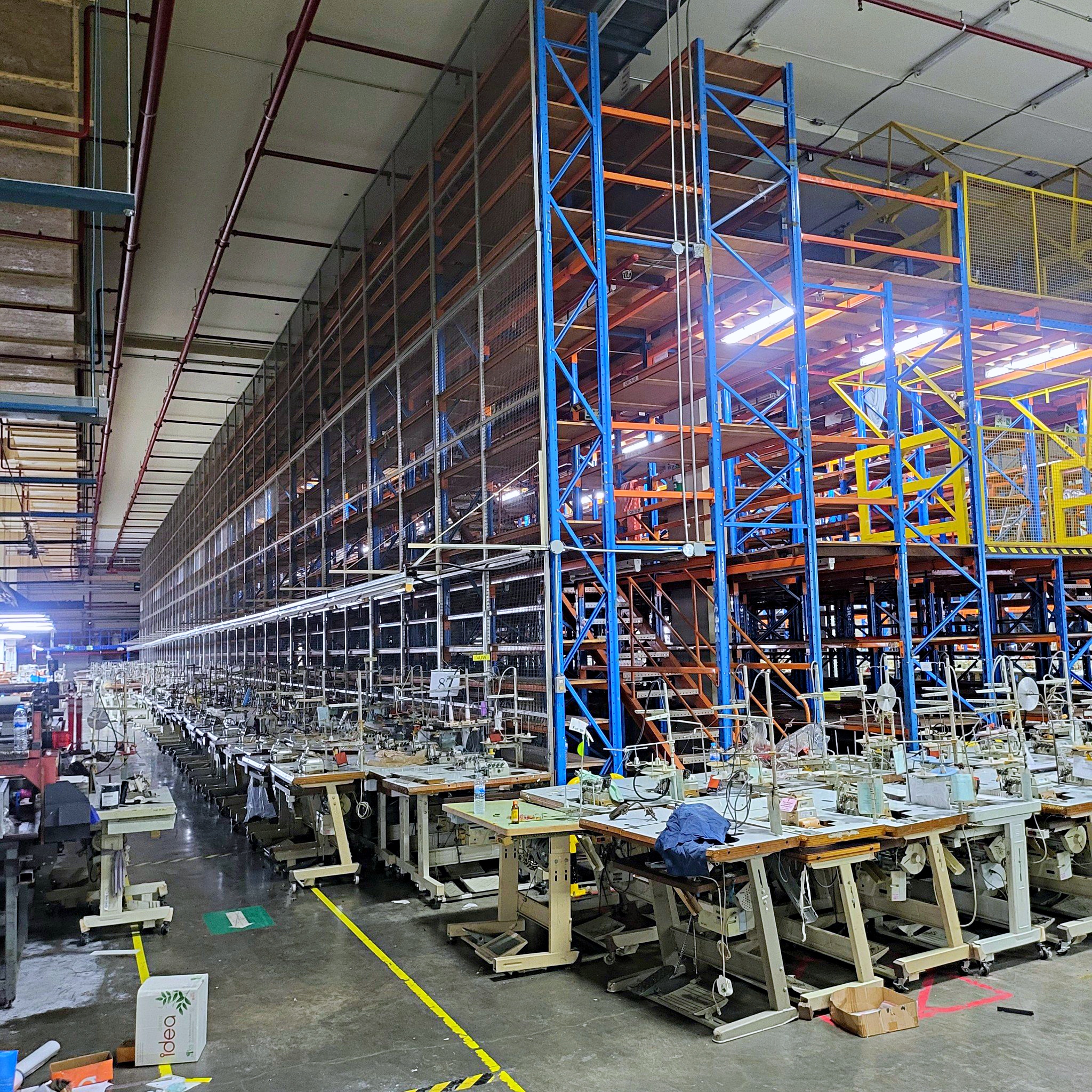 ชั้นลอย+ชั้นวางสินค้า มือสอง กว้าง 12m ยาว53m 3 ชั้น รับน้ำหนักได้ชั้นละ 300kg